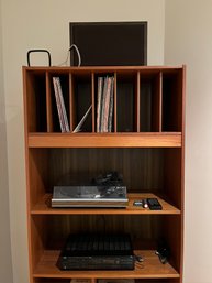 Sanya Record Player, Vintage Records, JVC FM/AM Receiver & Pair Of Speakers