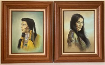 PR. Listed Artist C.J.Roman Oil On Canvas, Native American Indians