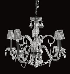 Beautiful Vintage Crystal Five Arm Chandelier