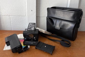 Vintage Polaroid SX-70 With External Flash & Shoe Includes A Packet Of Vintage Polaroid Pack In Case