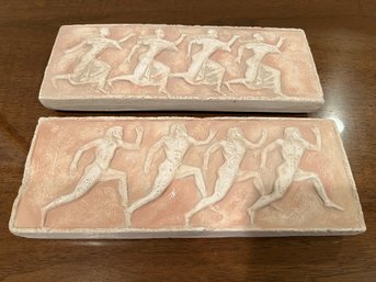 Vintage 'ERGANII' Hand Made Plaster Plaques, Museum Quality