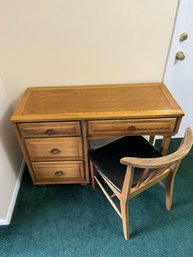 Vintage Oak Office Desk & Retro MCM Chair