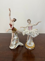 Pair Of Vintage Capodimonte Porcelain Dancers