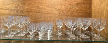 Vintage Etched Water, Wine, Cordials Glass Ware