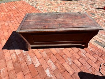 Antique Victorian Hand Made Cedar Chest On Metal Wheels, Still Smell The Cedar!