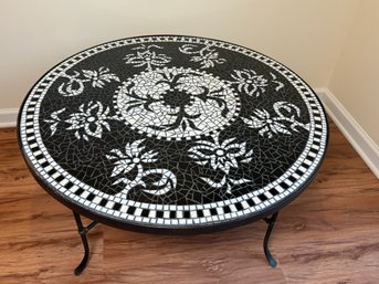 Rhonda Heisler 'Venetian Table Collection' Signed Mosaic Table On Ray Mathis Hand-Forged Wrought Iron Base
