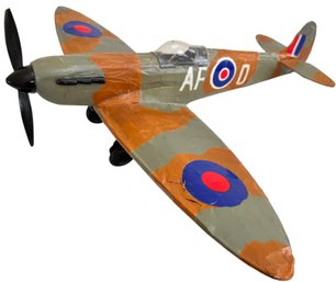 Vintage Handcrafted RAF-Style Model Airplane