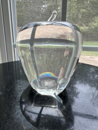 Steuben Crystal Apple Paperweight, 4'