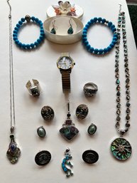 Paua, Sea Opal, Sterling, Mother Of Pearl,