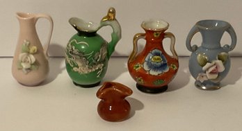 Vintage Small Colorful Pitchers & Vases. 5