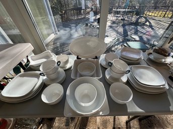 Generous White Plates, Serving Dishes, Cups, Baking Dishes, Lovely Lot, WHITE
