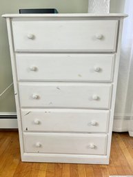 5 Drawer White Dresser