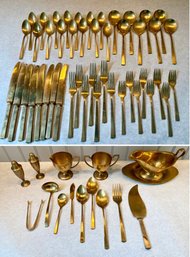 Vintage Dirilyte Brass Flatware & Serving Pieces