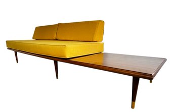Danish Modern Daybed With Integrated Side Table - Over 8 Feet Long!