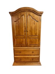 Medium Sized Armoire, Two Drawers & Rack For Hanging Clothes
