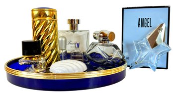 Designer Fragrance Bottle Collection With Boucheron Tray - Gucci, Mugler, Jil Sander & More