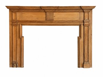 Fireplace Mantel 1 - 19th-Century Neoclassical Columned Timber Mantel