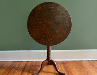 A 19th Century English Oak Tilt Top Tea Table