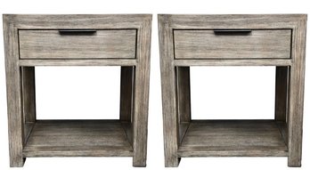 Pair Of Restoration Hardware Laguna Nighstands In Grey Driftwood (RETAIL $1,470)