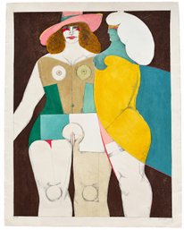 Richard Lindner (1901-1978)  Two Women,  AP Lithograph From Nikki Haskell Collection
