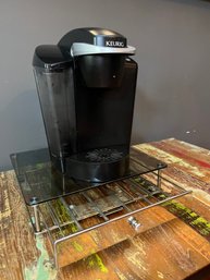 Keurig Coffee Maker With Metal & Glass Try For Coffee Pods