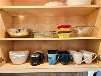 Pyrex Nesting Bowls, Cups, Pie Plates, Colorful Bowls, White Serving Bowls & Stainless Bowls