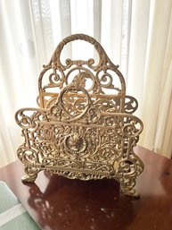 Neoclassical Rococo Filigreed Brass Letter Holder