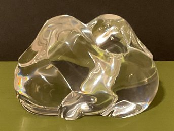 Steuben Crystal Puppy Love Handcooler