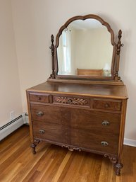 Vintage Wooden Mirrored Dresser