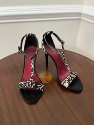 Burberry Prorsum Leopard Print Leather Sandals Size 38