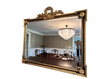 Victorian Gilt Mirror With Black Accent Trim