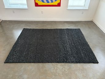Ikea Charcoal Gray/black Chunky Woven Area Rug