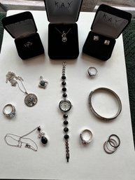 Sterling And Sapphire, Cubic By Kay Jewelers