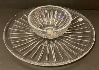 Miller Rogaska Crystal Soho Chip & Dip Set, Brand New