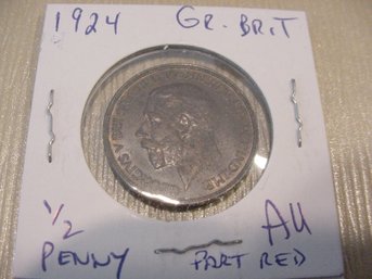 1924 Great Britain 1/2 Penny  - AU