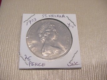 1973 St. Helena Tercentenary 25 Pence Coin - Uncirculated