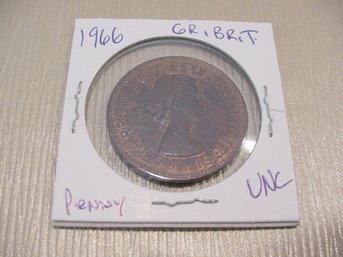 1966 Great Britain Penny , Uncirculated