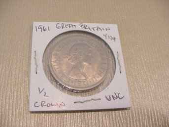 1961 Great Britain 1/2 Crown Coin- Uncirculated