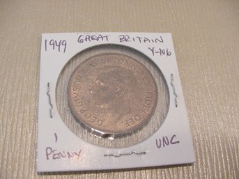 1949 Great Britain One Penny Coin - Uncirculated