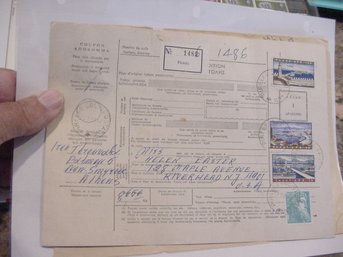 1966 Greek Customs Document With Stamps For Import Of Art