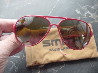Vintage Pair Of Smith Ski Sunglasses W/ Cable Temples