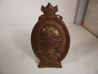 Antique Bronze Pope Leo XIII Religious Piece