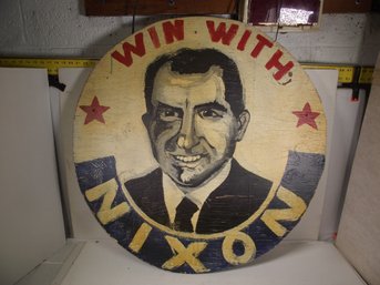 Large Vintage Hand Painted Wooden Nixon Political Sign