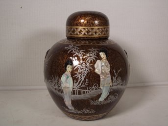 Asian 9-inch Tall Hand Painted Vase