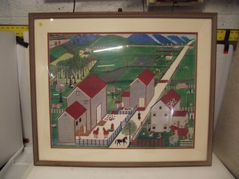 Framed Large American Folk Art Print