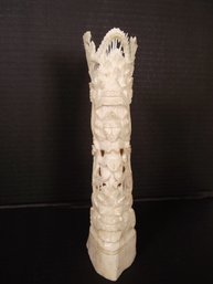 Vintage 8-inch Carved Bone Totem Pole