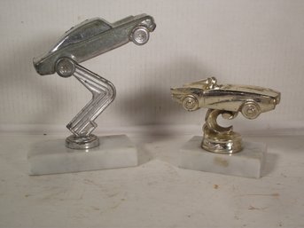 Lot Of 2 Vintage Metal Car Trophies