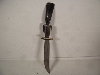Vintage Dagger With Carved Horn Handle From Guatemala