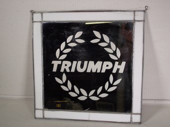 Vintage Lead Stained Glass Triumph Mirror