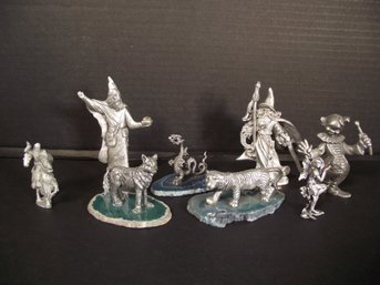 Lot Of 8 Vintage Pewter Figurines